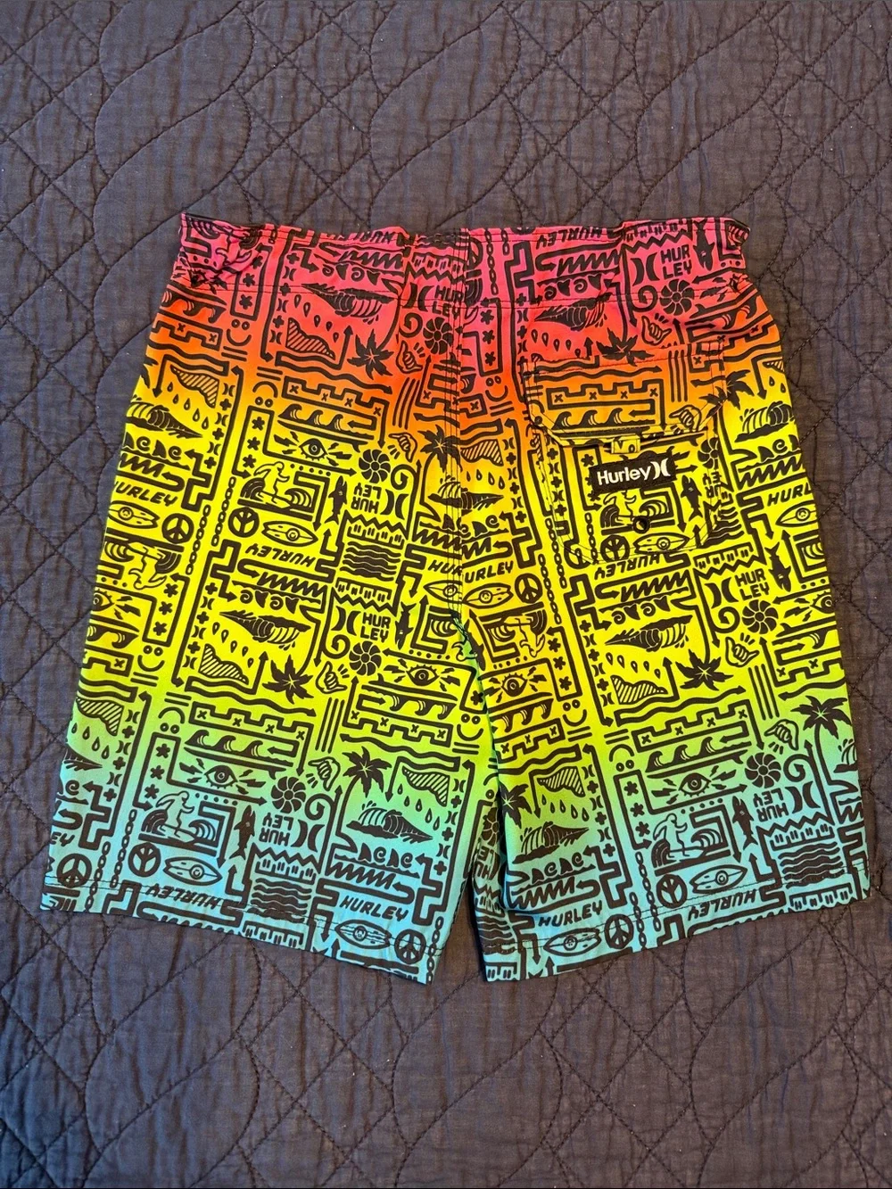 Hurley Boy’s Rainbow Gradient Print Swim Shorts